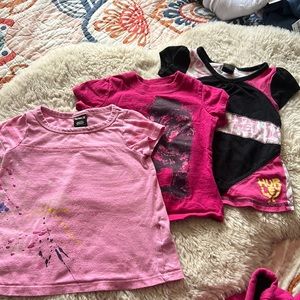 Three Hurley little girl shirts size 12 Month set pink